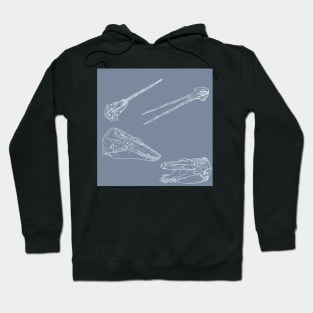 Arctic Whale Skulls and Oddities Blue Hoodie